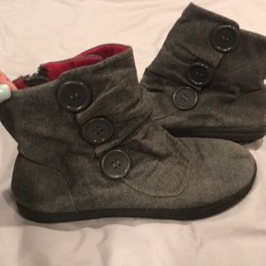 Grey Button Booties